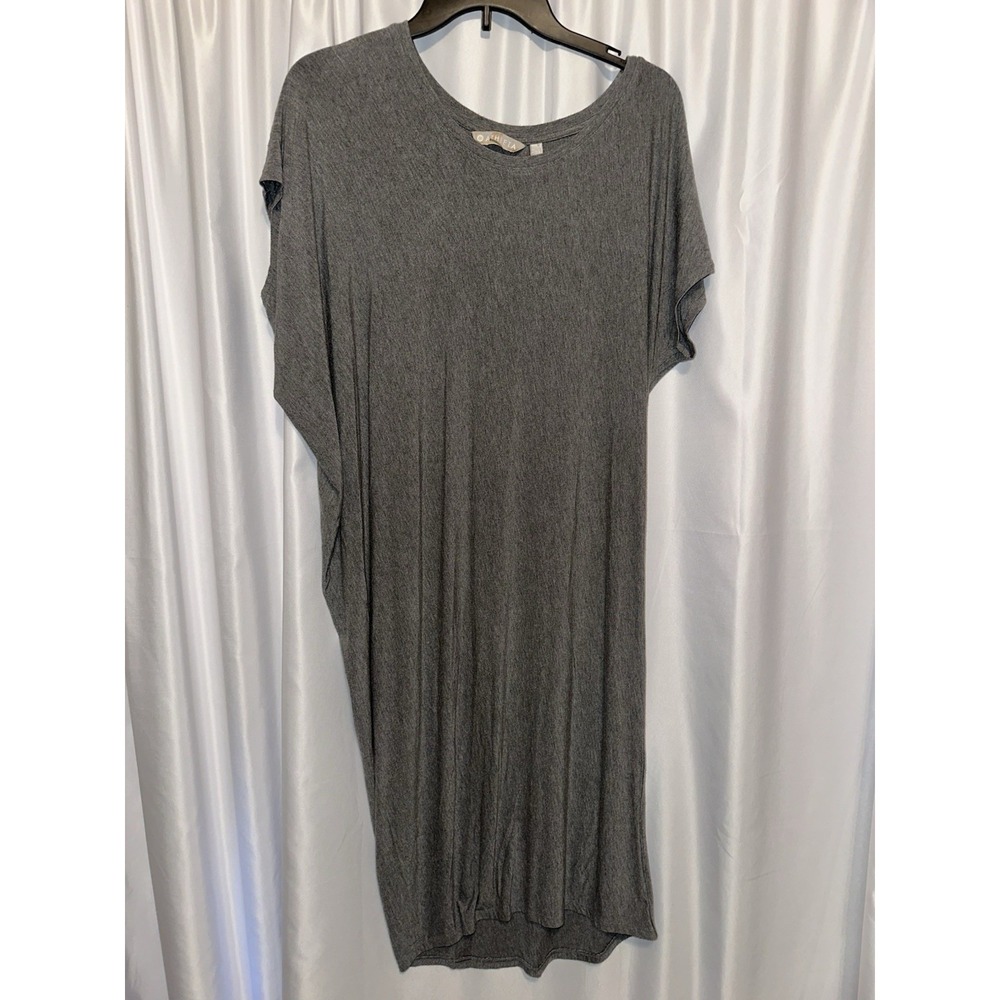 Athleta Dress Size  Medium  Pullover Soft Short Sleeve Solid Gray Stretch
